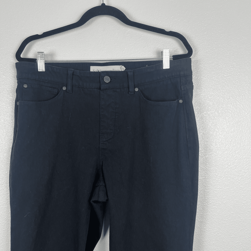 Soft Surroundings Women's Straight Leg Black Denim Jeans Sz LP - Picture 2 of 5